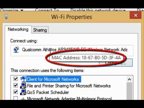 find client mac address for a computer